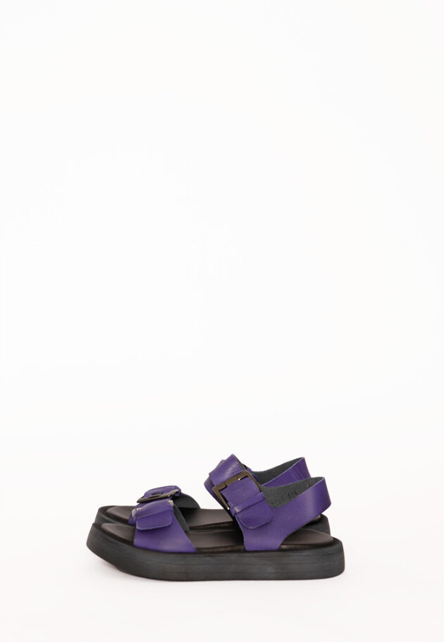 Sandal with a rubber sole and buckle