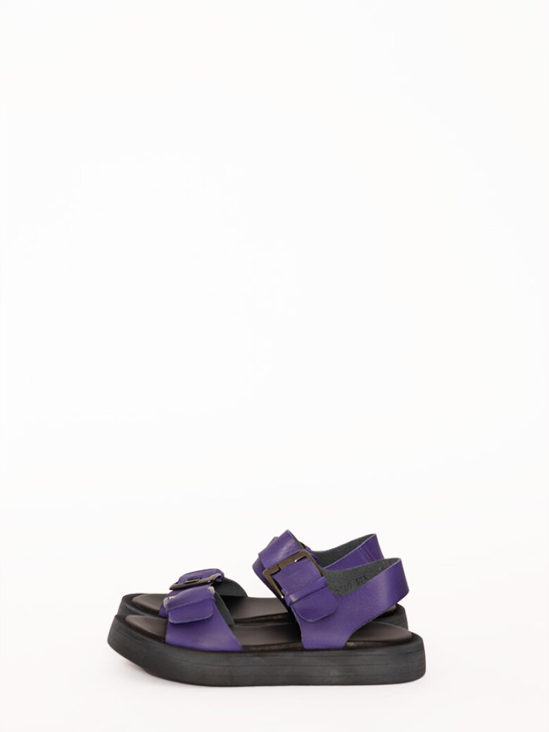 Sandal with a rubber sole and buckle