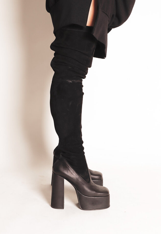 Sort Aarhus - Sort Aarhus over knee boot with suede stretch