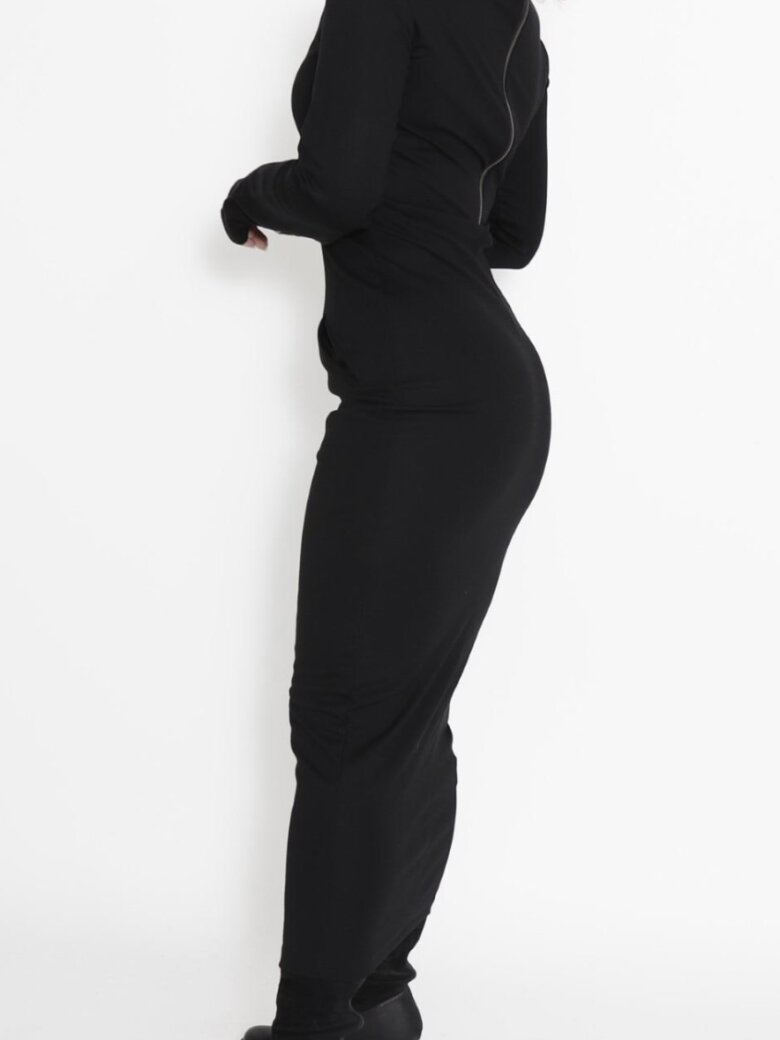 Sort Aarhus - Tight dress with extra long sleeves and a zipper