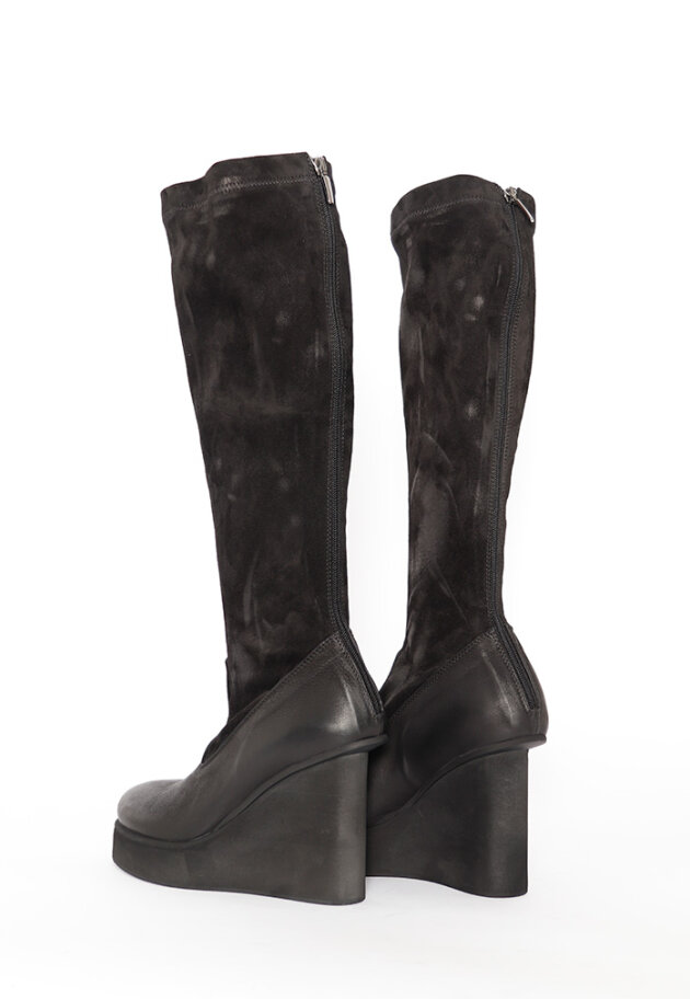 Sort Aarhus - Wedge stretch leather boots