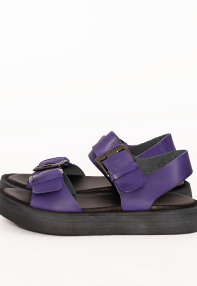 Sandal with a rubber sole and buckle