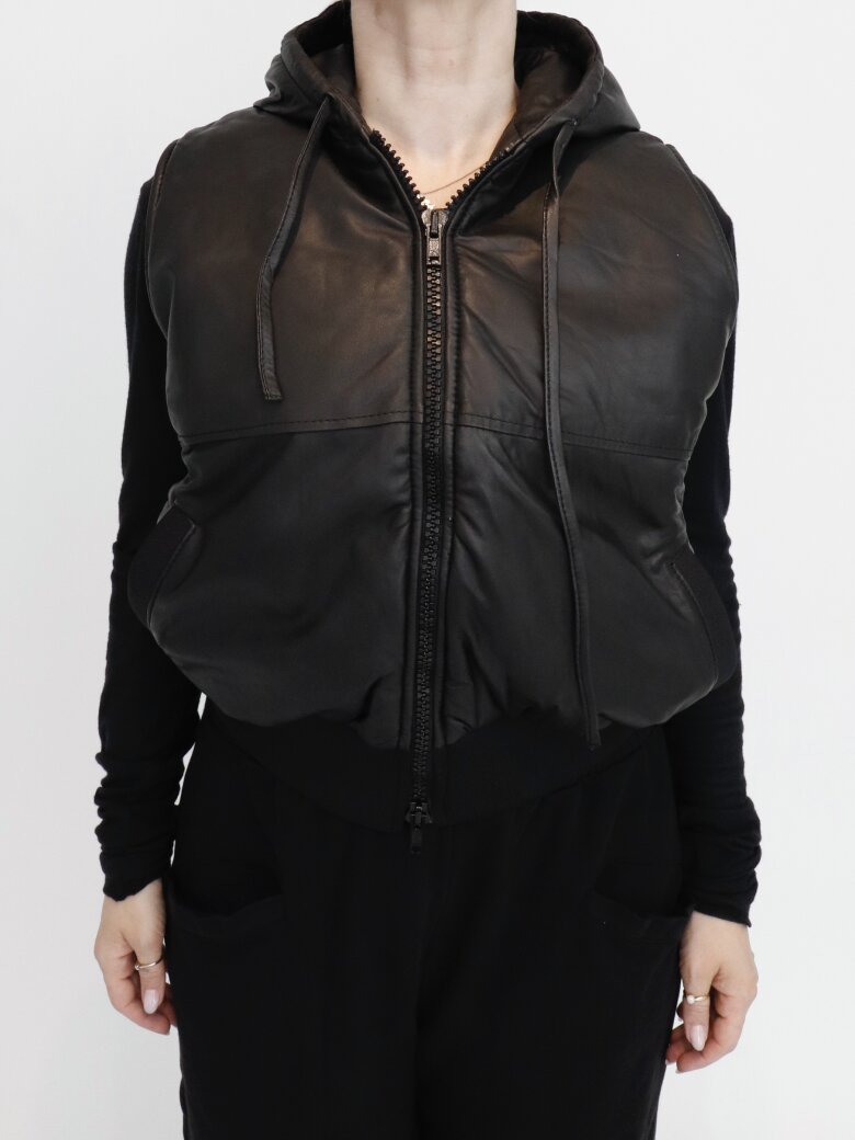 Sort Aarhus - Cropped leather vest