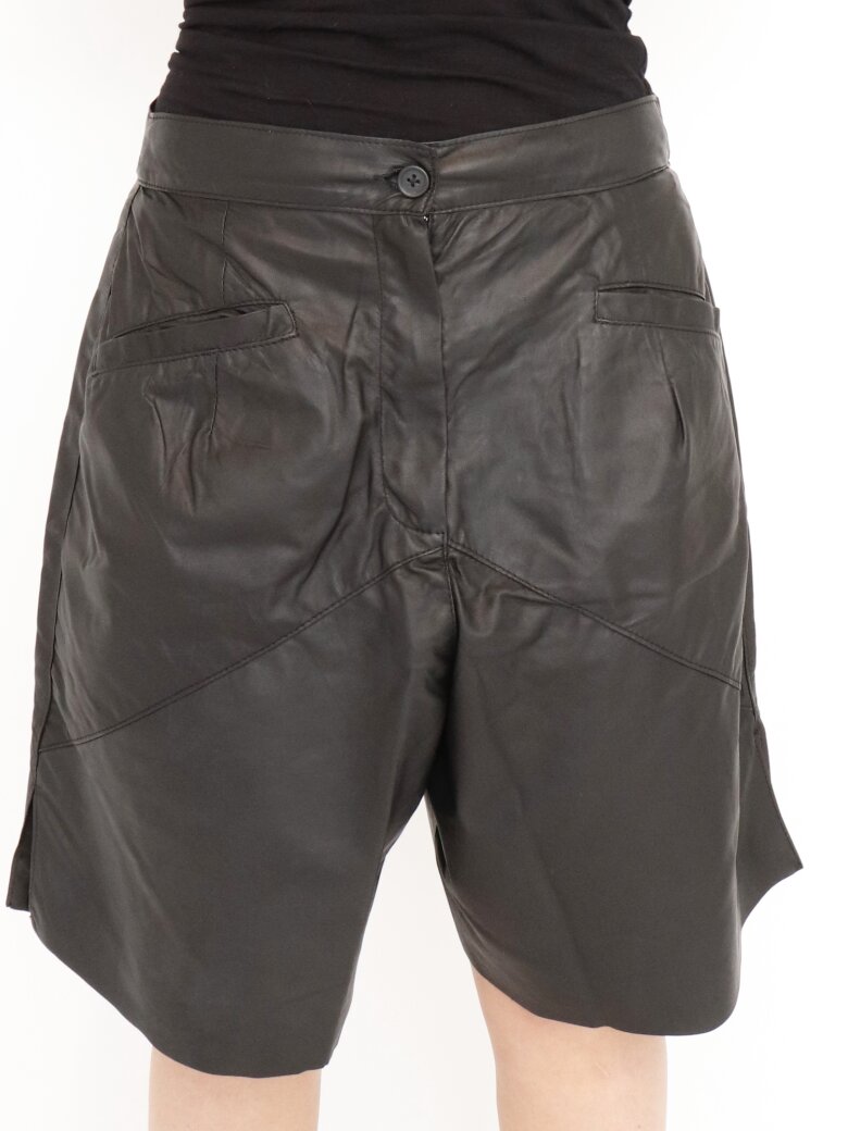 Sort Aarhus -  Shorts i lamb leather