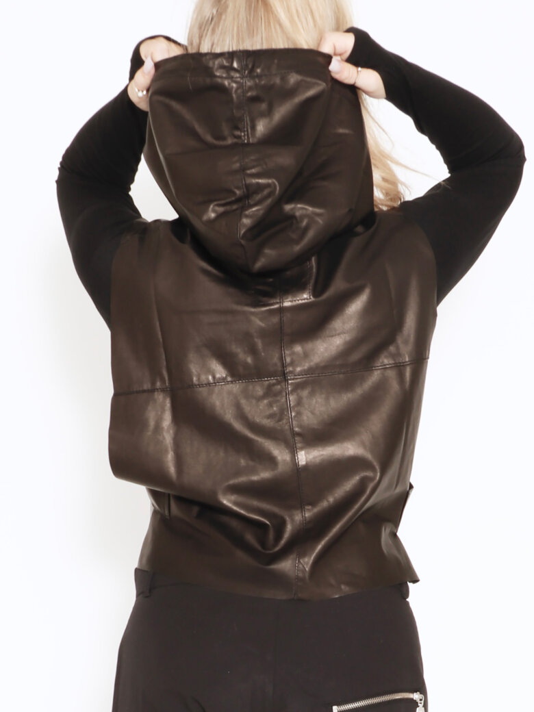 Sort Aarhus - Thin leather vest