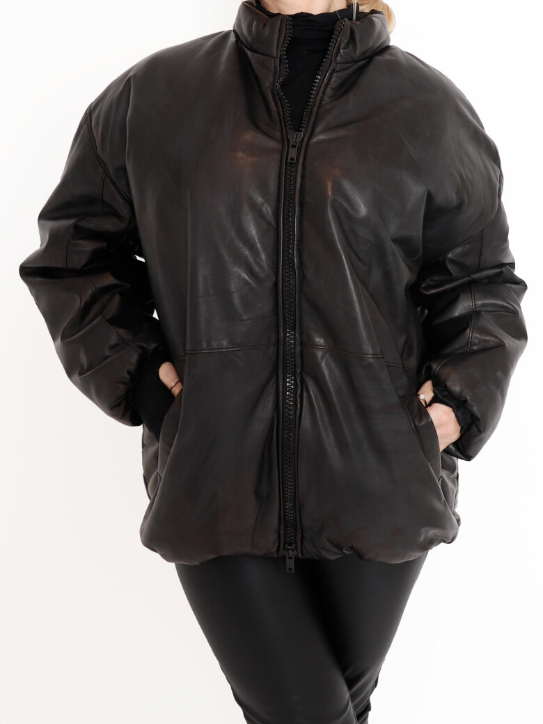 Sort Aarhus - Thin leather jacket with pockets