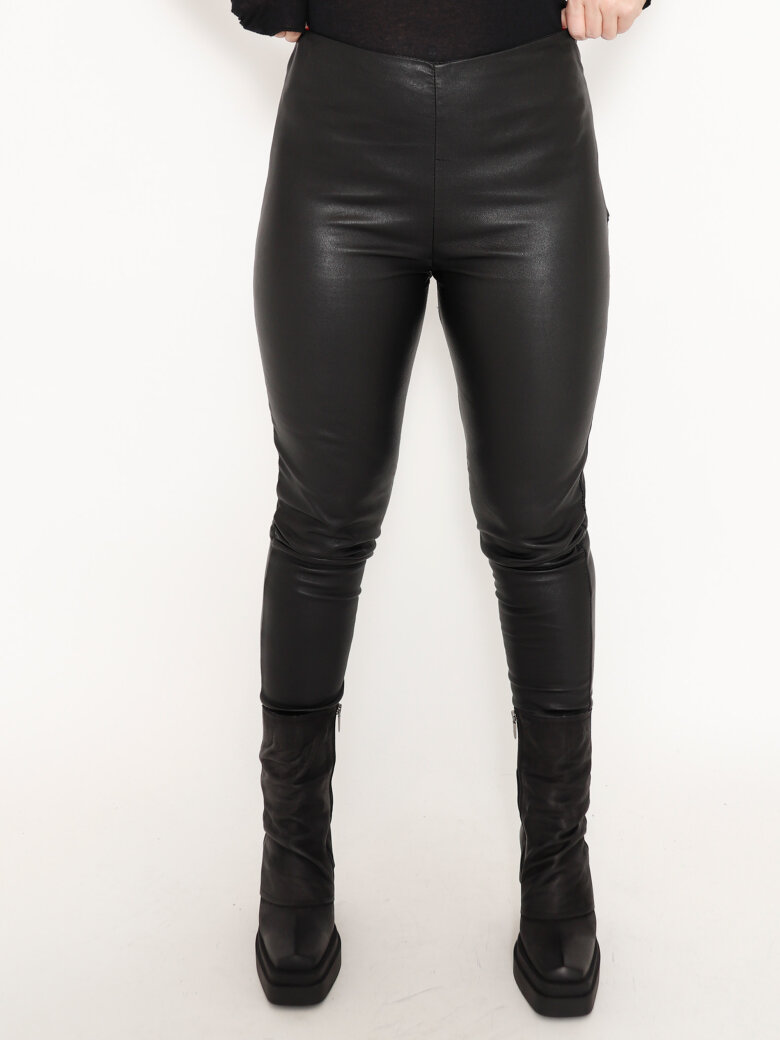 Sort Aarhus - Tight fit leather leggings