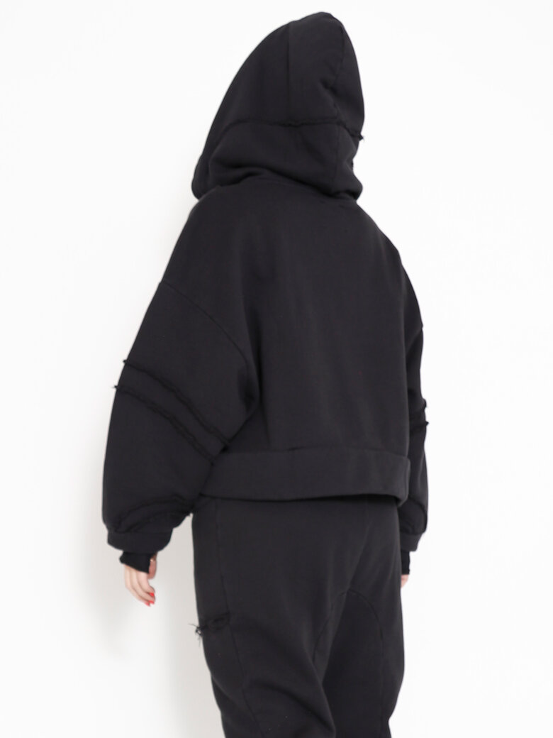 Sort Aarhus - Cropped hoodie with zipper