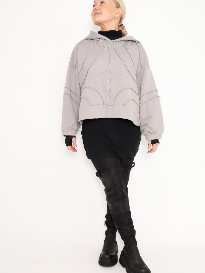 Sort Aarhus - Cropped hoodie with zipper