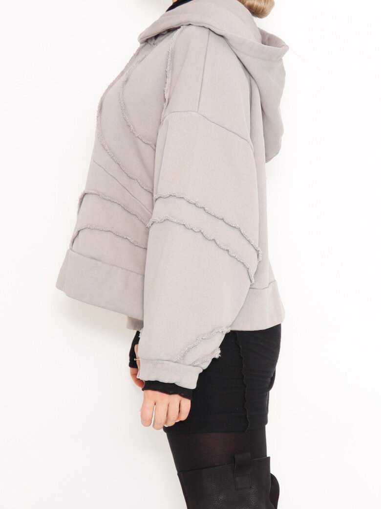 Sort Aarhus - Cropped hoodie with zipper