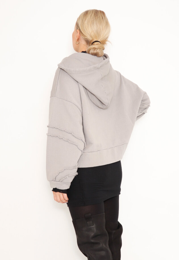 Sort Aarhus - Cropped hoodie with zipper