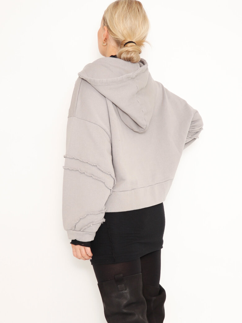 Sort Aarhus - Cropped hoodie with zipper