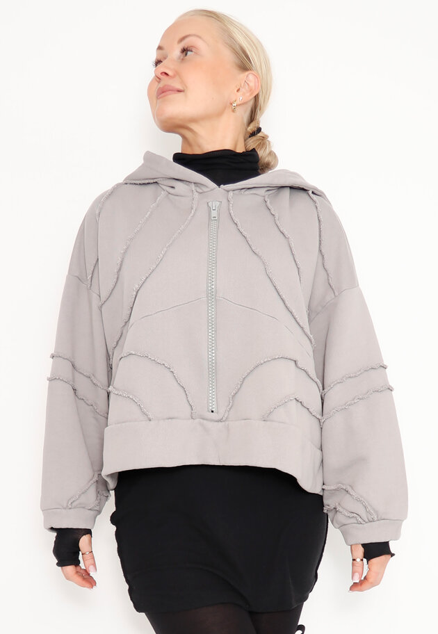 Sort Aarhus - Cropped hoodie with zipper