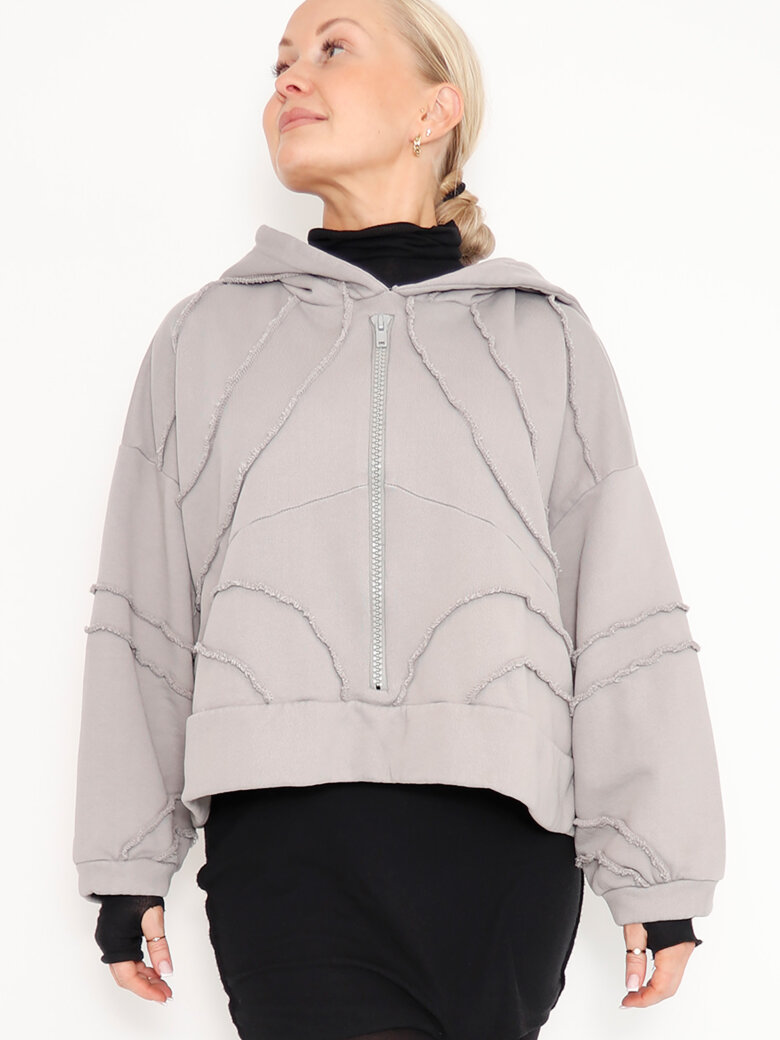 Sort Aarhus - Cropped hoodie with zipper