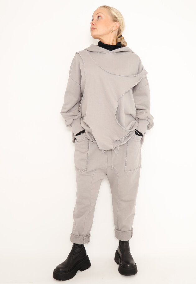 Sort Aarhus - Hoodie in cotton with raw details