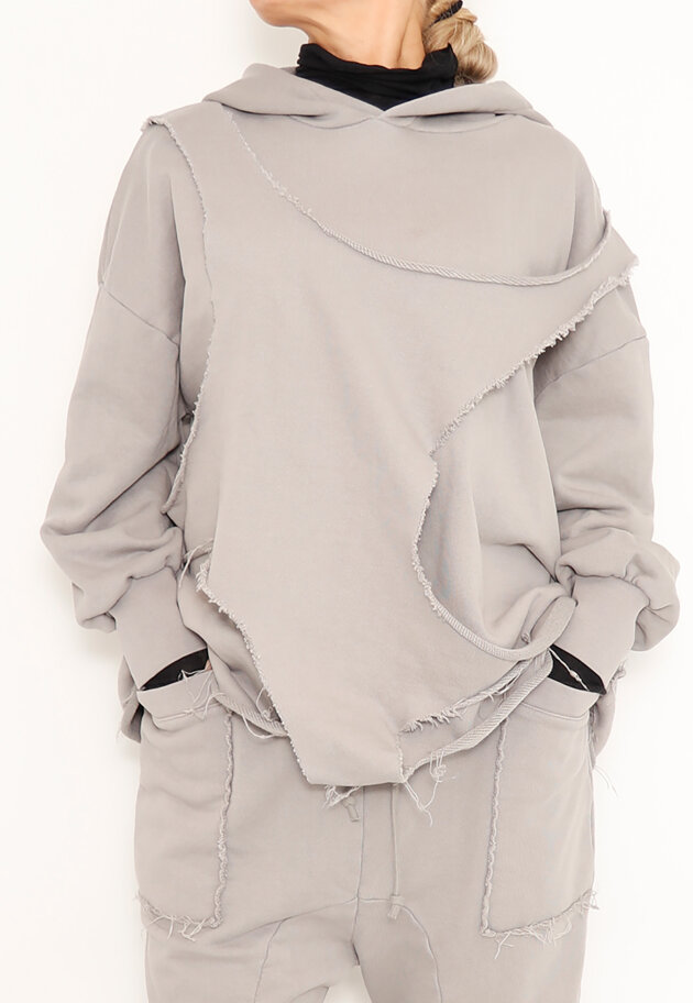 Sort Aarhus - Hoodie in cotton with raw details