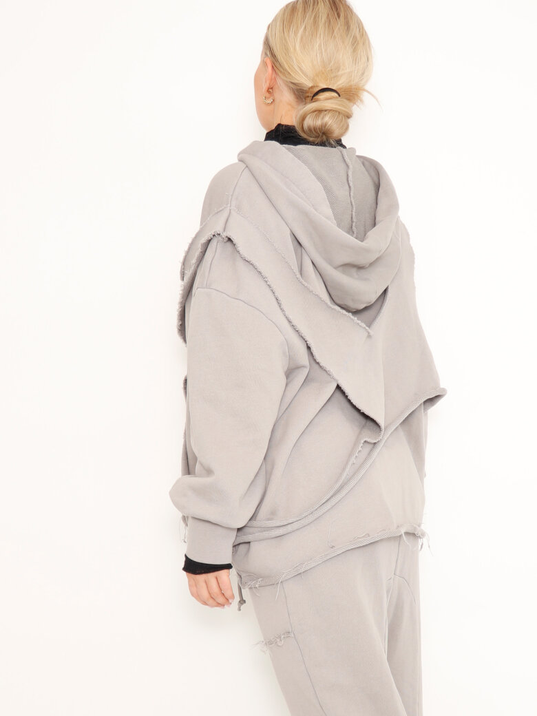 Sort Aarhus - Hoodie in cotton with raw details