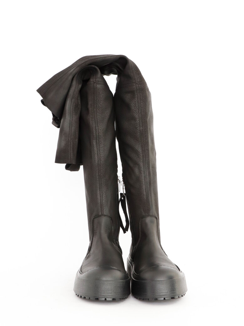 Sort Aarhus - Over-knee boots with a zipper