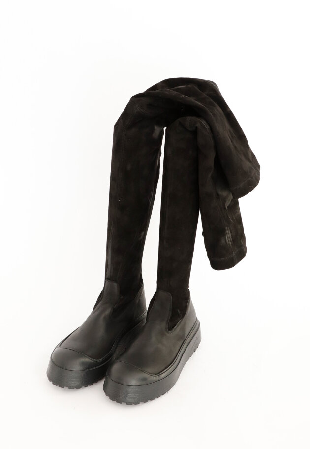 Sort Aarhus - Over-knee boots in soft suede