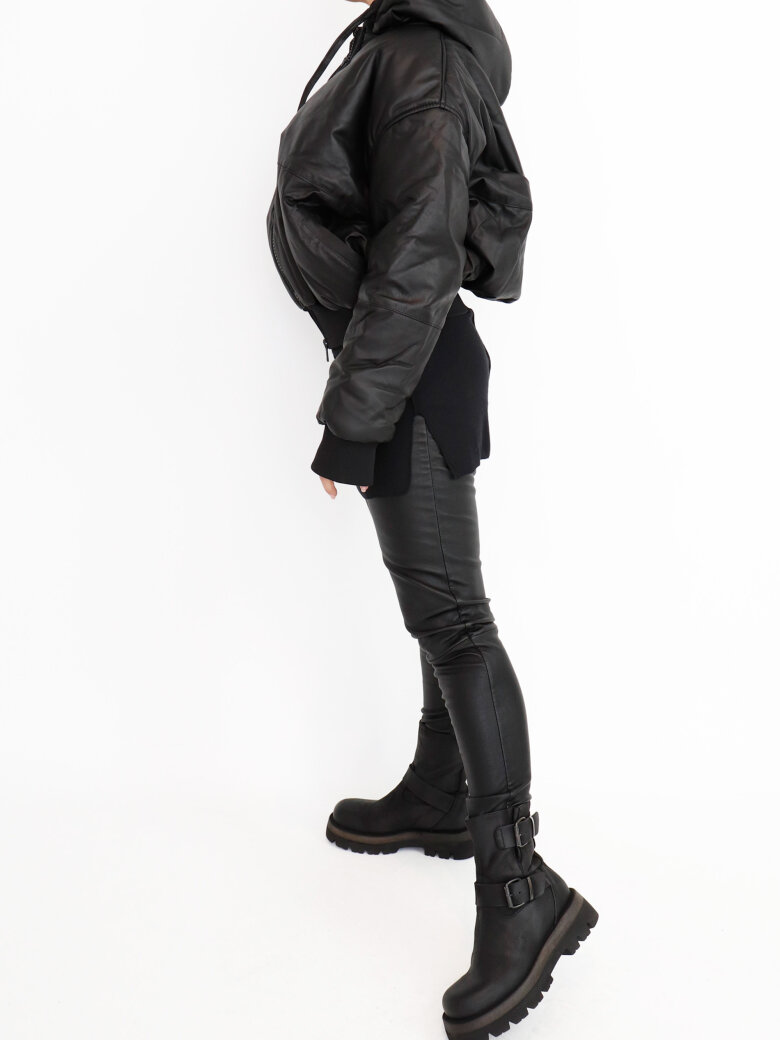 Sort Aarhus - Bomber leather jacket