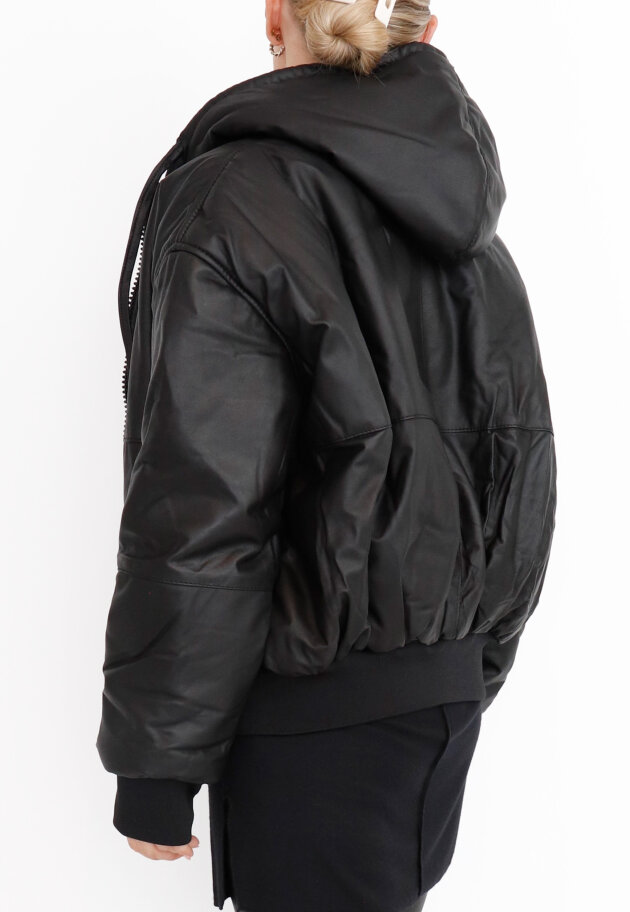 Sort Aarhus - Bomber leather jacket