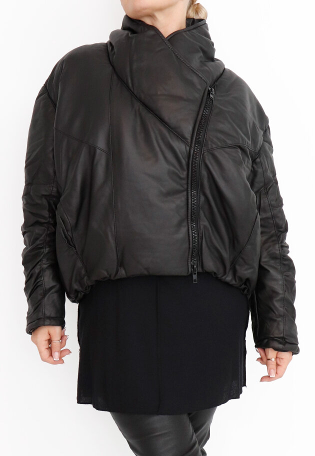 Sort Aarhus - Bomber leather jacket