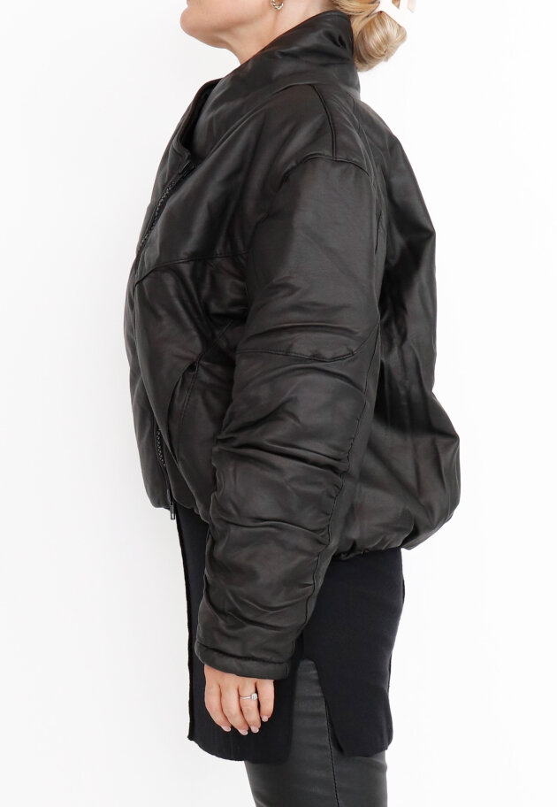 Sort Aarhus - Bomber leather jacket