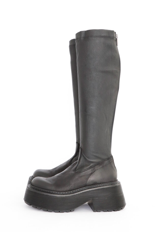 Sort Aarhus - Long boot with stretch shaft and zipper