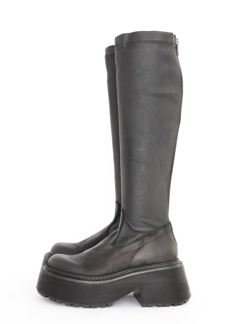 Sort Aarhus - Long boot with stretch shaft and zipper