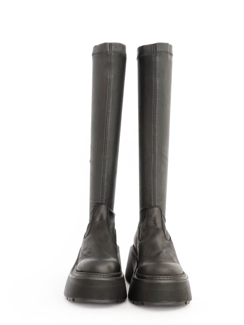 Sort Aarhus - Long boot with stretch shaft and zipper