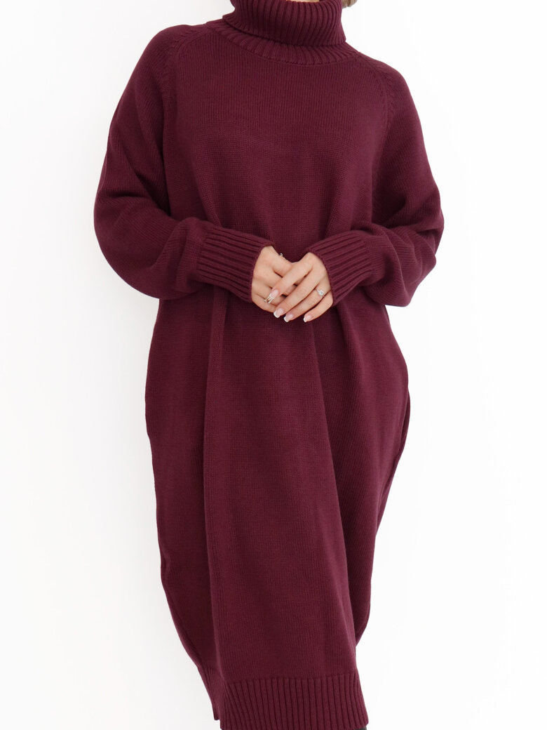 Sort Aarhus - Turtle neck dress in cotton