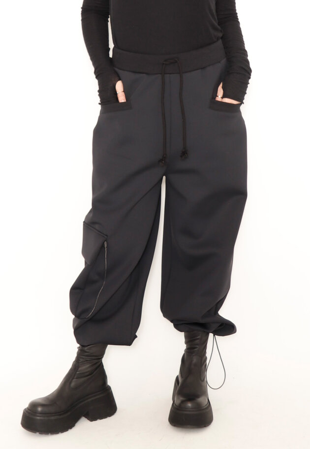 Sort Aarhus - Pants in neoprene with pockets and elastic