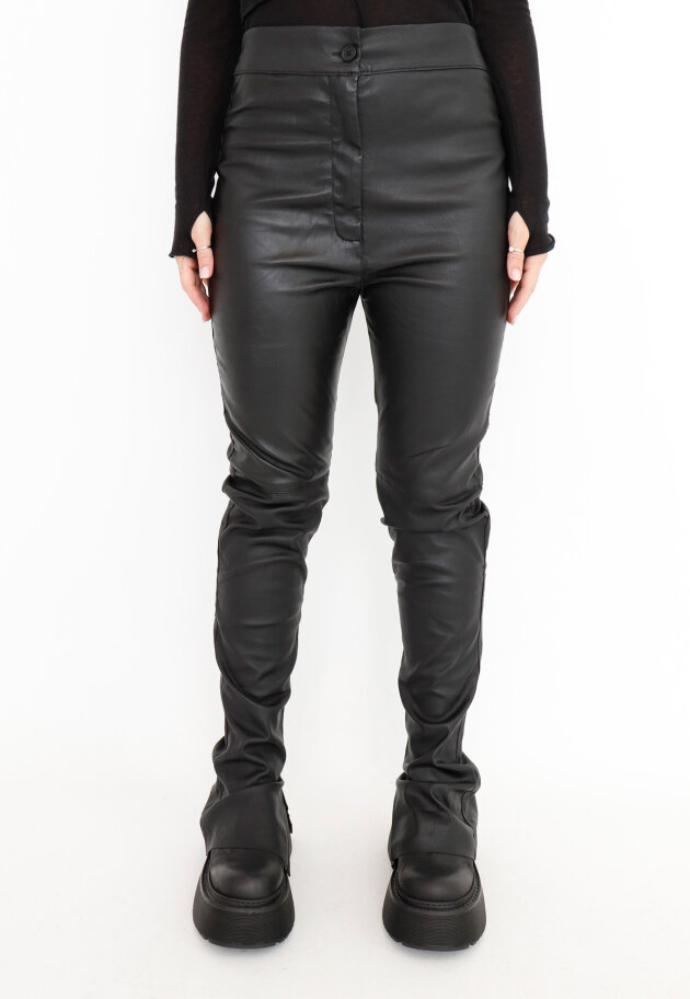 Sort Aarhus - Tight fit leather leggings 