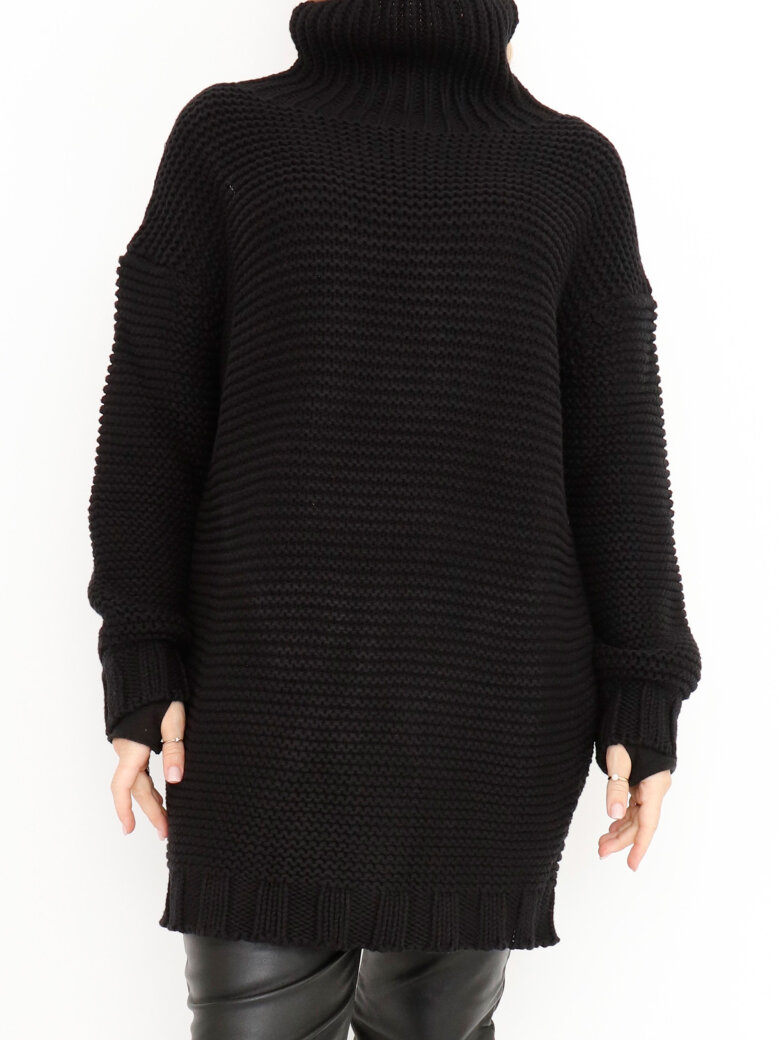 Sort Aarhus - Knit sweater in cotton