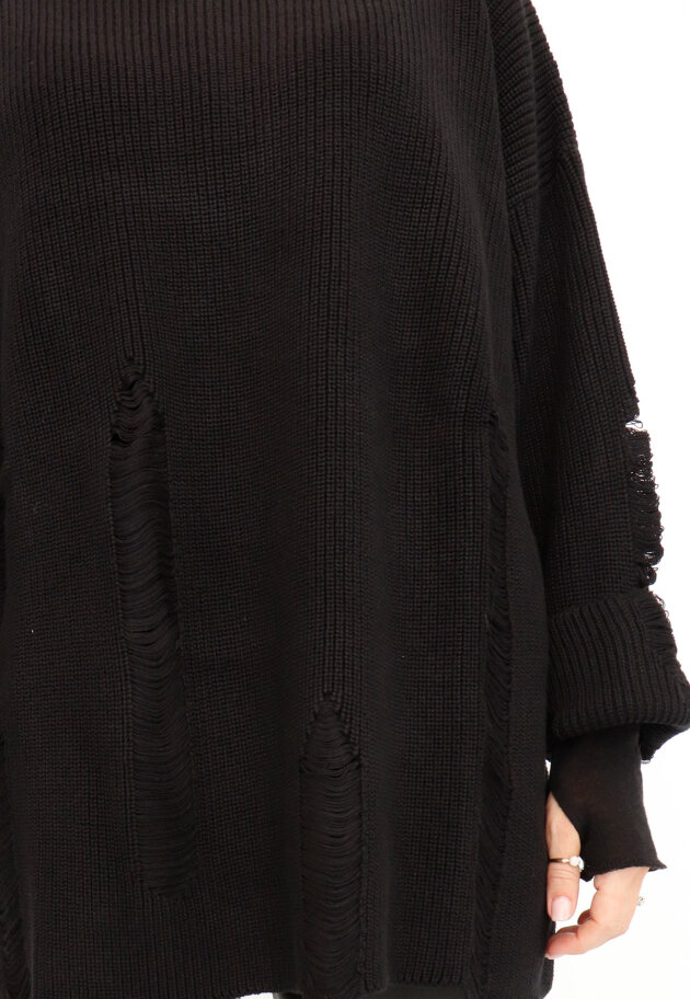 Sort Aarhus - Ribbed turtle neck in cotton