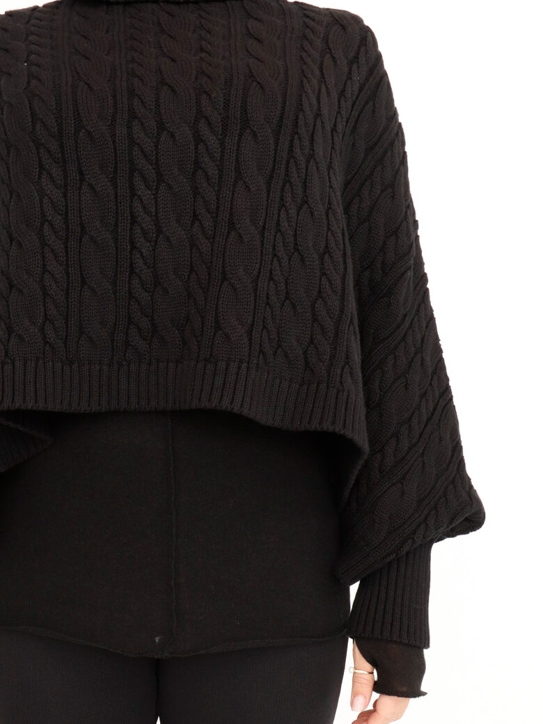 Sort Aarhus - Cropped turtle neck poncho