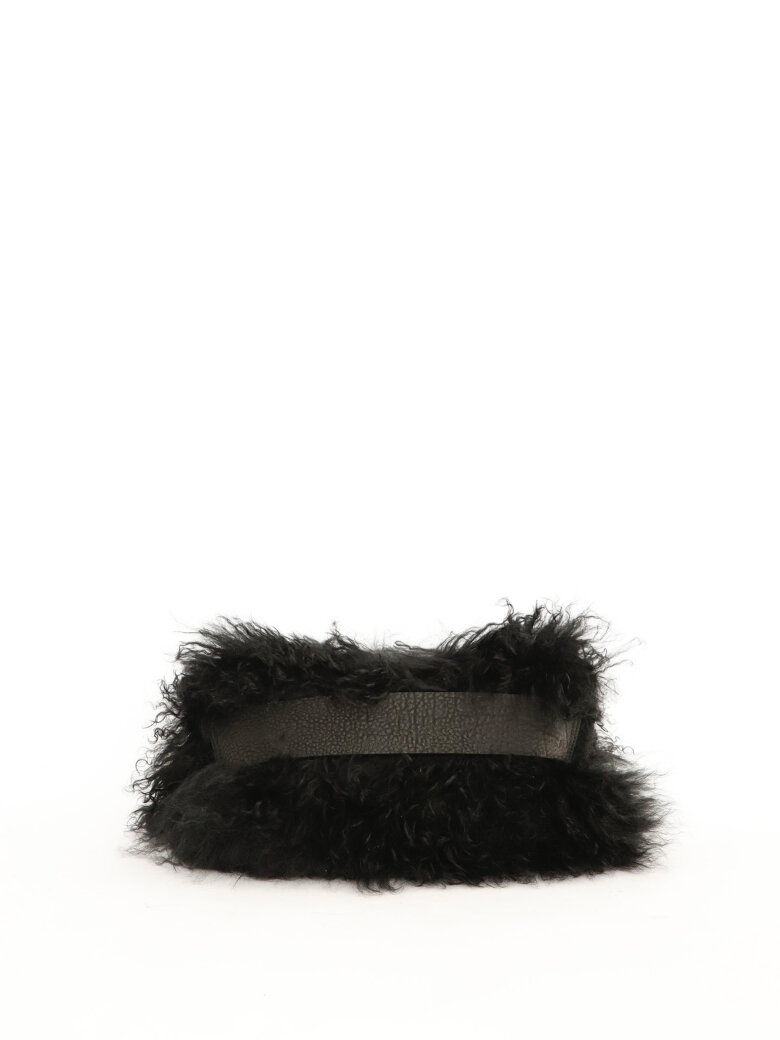 Sort Aarhus - Clutch in Tiberian fur and lamb leather