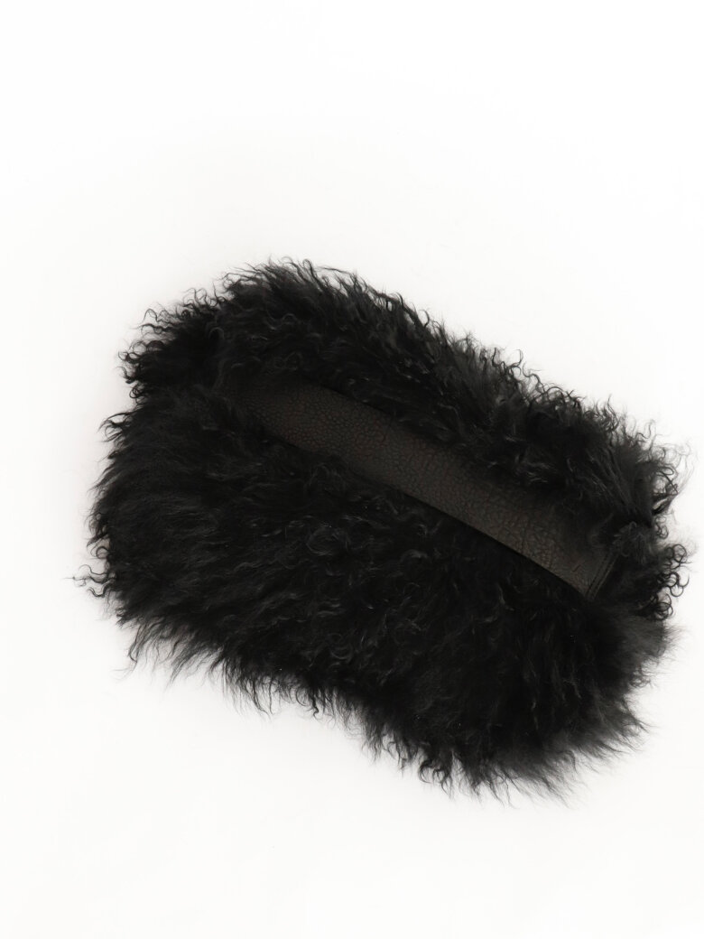 Sort Aarhus - Clutch in Tiberian fur and lamb leather