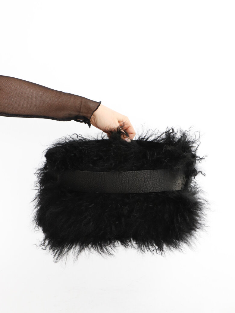 Sort Aarhus - Clutch in Tiberian fur and lamb leather