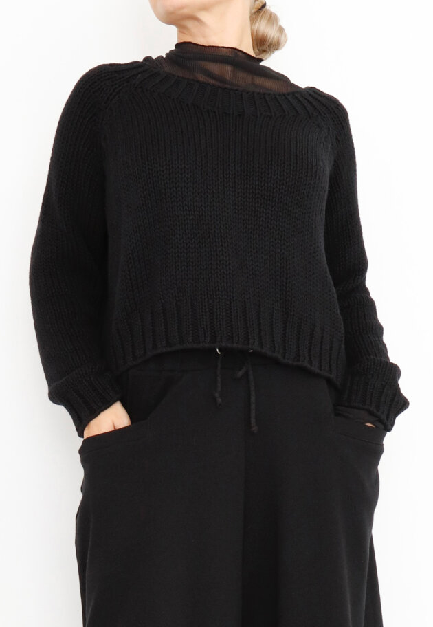 Sort Aarhus - Cropped cotton knit