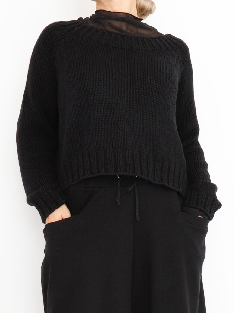 Sort Aarhus - Cropped cotton knit