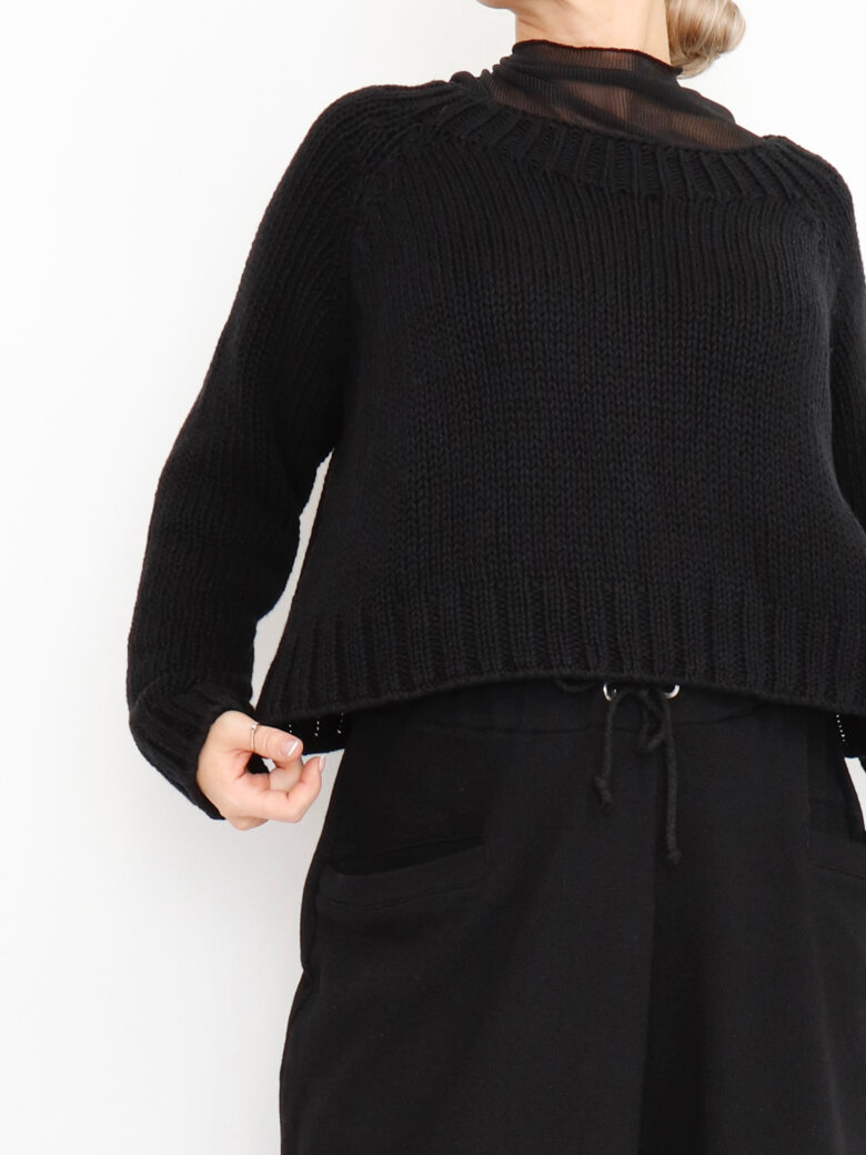 Sort Aarhus - Cropped cotton knit