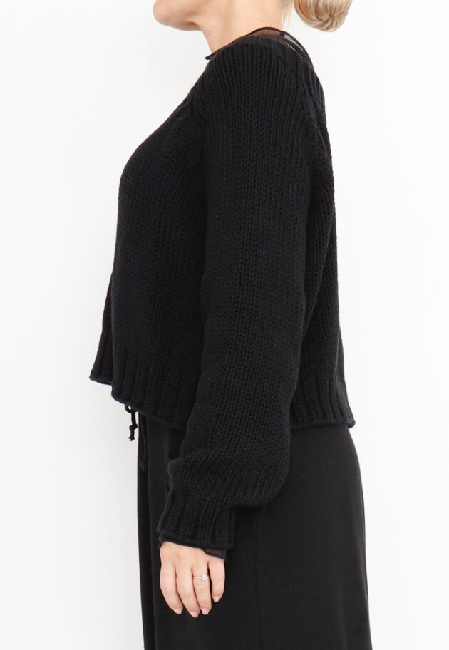 Sort Aarhus - Cropped cotton knit