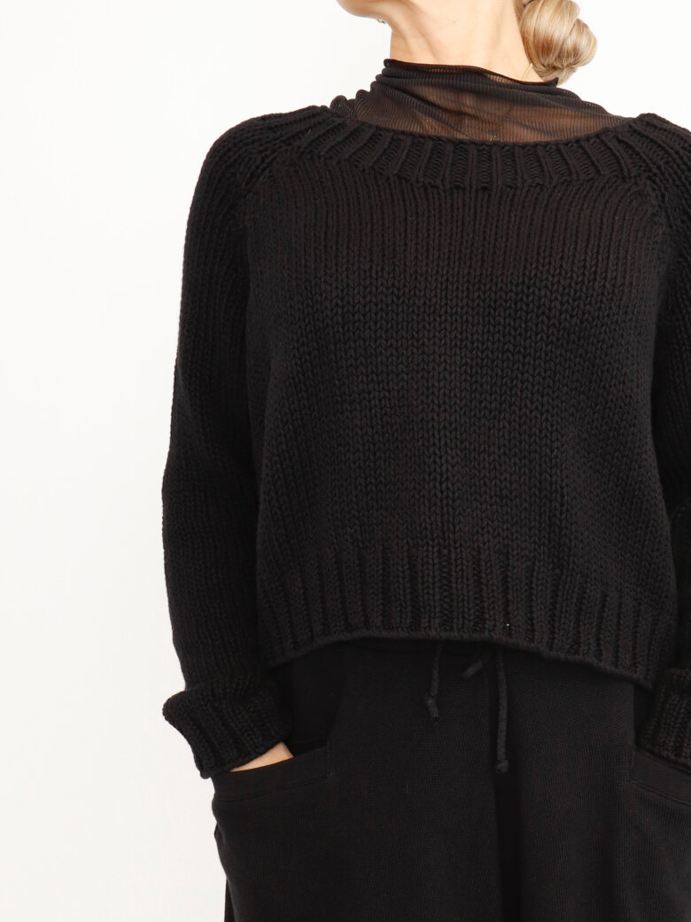 Sort Aarhus - Cropped cotton knit