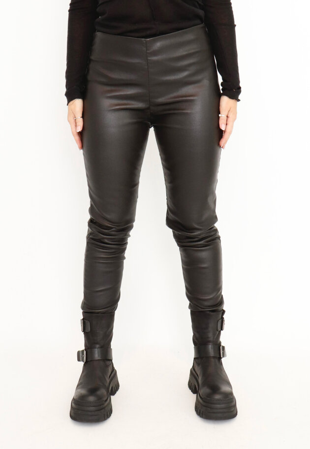 Sort Aarhus - Tight fit leather leggings