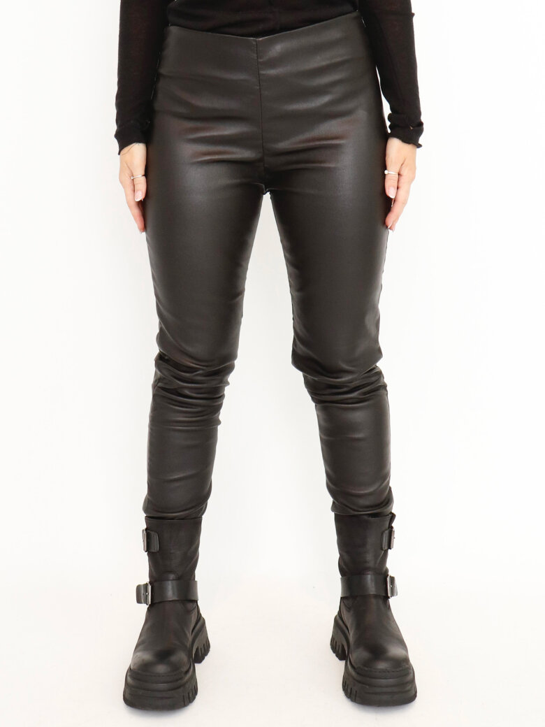 Sort Aarhus - Tight fit leather leggings