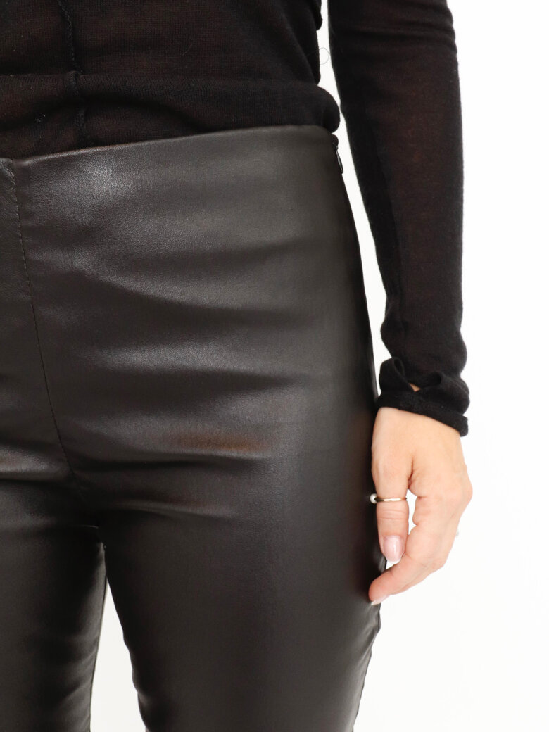 Sort Aarhus - Tight fit leather leggings