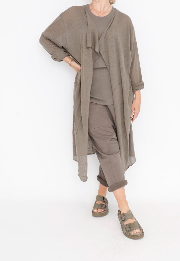 Sort Aarhus - Long cardigan in cotton-linen