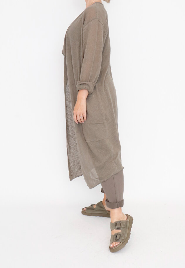 Sort Aarhus - Long cardigan in cotton-linen