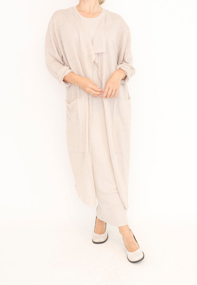 Sort Aarhus - Long cardigan in cotton-linen